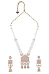 Shop_Moh-Maya By Disha Khatri_Pink Meenakari Jewellery Set_at_Aza_Fashions