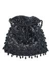 Shop_Moh-Maya By Disha Khatri_Black Sequins, Pearls, Beads Embellished Potli Bag_at_Aza_Fashions