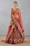Buy Torani Red Silk Velvet And Butterfly Net Thread & Sindoori Turvi Bridal Lehenga Set at Aza Fashions Buy_Torani_Red Silk Velvet And Butterfly Net Thread & Sindoori Turvi Bridal Lehenga Set _at_Aza_Fashions