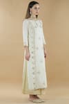 Nini Mishra_Off White Cotton Silk Round Embroidered Long Kurta _Online_at_Aza_Fashions