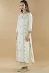 Buy_Nini Mishra_Off White Cotton Silk Round Embroidered Long Kurta _Online_at_Aza_Fashions