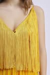 Buy_Swatee Singh_Yellow V Neck Fringed Strappy Gown _Online_at_Aza_Fashions