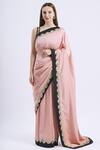 Ranian_Pink Silk Gota Patti Square Saree With Blouse_Online_at_Aza_Fashions
