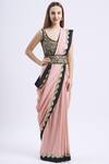 Buy_Ranian_Pink Silk Gota Patti Square Saree With Blouse_at_Aza_Fashions