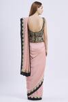 Shop_Ranian_Pink Silk Gota Patti Square Saree With Blouse_at_Aza_Fashions