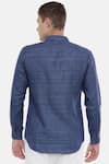 Shop_Mayank Modi - Men_Blue Linen Shirt _at_Aza_Fashions