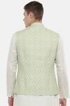 Shop_Mayank Modi - Men_Green Linen Nehru Jacket_at_Aza_Fashions
