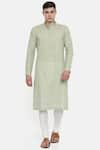 Buy_Mayank Modi - Men_Green Linen Kurta Set  _at_Aza_Fashions