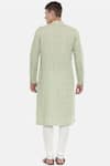 Shop_Mayank Modi - Men_Green Linen Kurta Set  _at_Aza_Fashions