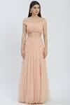 Buy Arpan Vohra Peach One Shoulder Embellished Lehenga Set Online at Aza Fashions Buy_Arpan Vohra_Peach One Shoulder Embellished Lehenga Set _Online_at_Aza_Fashions