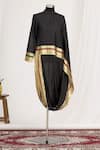 Mayank Anand Shraddha Nigam_Black Round Draped Tunic _Online_at_Aza_Fashions