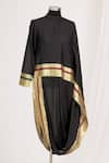 Buy_Mayank Anand Shraddha Nigam_Black Round Draped Tunic _at_Aza_Fashions