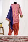 Shop_Mayank Anand Shraddha Nigam_Pink Round Draped Tunic _at_Aza_Fashions