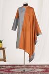 Buy_Mayank Anand Shraddha Nigam_Orange Round Draped Tunic _at_Aza_Fashions