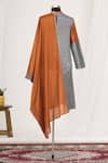 Shop_Mayank Anand Shraddha Nigam_Orange Round Draped Tunic _at_Aza_Fashions