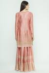 Shop_Aksh_Pink Chanderi Round Kurta Lehenga Set _at_Aza_Fashions