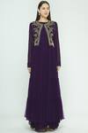 Buy Aksh Purple Georgette Embroidered Jacket Anarkali Set Online at Aza Fashions Buy_Aksh_Purple Georgette Embroidered Jacket Anarkali Set_Online_at_Aza_Fashions