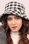 Hair Drama Co_Black Emily In Paris Houndstooth Pattern Bucket Hat _at_Aza_Fashions