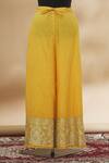 Shop_Gopi Vaid_Yellow Embroidered Kurta Palazzo Set_Online_at_Aza_Fashions