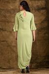 Shop_Aariyana Couture_Green Viscose Georgette Round Draped Asymmetric Tunic _at_Aza_Fashions