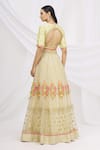 Shop_Aariyana Couture_Gold Organza Round Embroidered Bridal Lehenga Set _at_Aza_Fashions