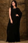 Buy_Aariyana Couture_Black Georgette Inner Gown Boat Embellished _at_Aza_Fashions