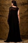 Shop_Aariyana Couture_Black Georgette Inner Gown Boat Embellished _at_Aza_Fashions