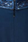 Aariyana Couture_Blue Kurta Moss Crepepant Bamber Silk Round Embroidered With Pants _at_Aza_Fashions