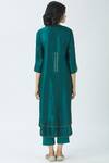 Shop_I am Design_Green Linen Embroidered Kurta Set_at_Aza_Fashions