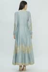 Shop_Manish Malhotra_Blue Chanderi Embroidered Anarkali Set_at_Aza_Fashions