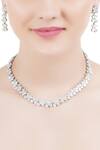 Shop_Auraa Trends_Silver Plated Crystals Choker Set_at_Aza_Fashions
