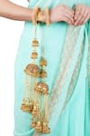 Shop_Auraa Trends_Gold Plated Stones Kundan Kaleeras Set Of 2_at_Aza_Fashions