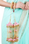 Shop_Auraa Trends_Gold Plated Beads Floral Kaleeras Set Of 2 _at_Aza_Fashions