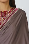 Shop_Manish Malhotra_Grey Satin Embellished Saree With Blouse_Online_at_Aza_Fashions