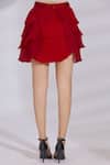 Shriya Som_Red Chiffon Layered Mini Skirt_Online_at_Aza_Fashions