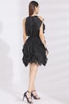 Shop_Shriya Som_Black Round Ruffle Dress _at_Aza_Fashions