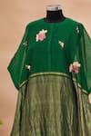 Buy_Prama By Pratima Pandey_Green Round Floral Embroidered Tunic _Online_at_Aza_Fashions