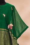 Prama By Pratima Pandey_Green Round Floral Embroidered Tunic _at_Aza_Fashions