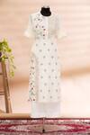 Buy Prama By Pratima Pandey White Kurta Round Embroidered And Palazzo Set at Aza Fashions Buy_Prama By Pratima Pandey_White Kurta Round Embroidered And Palazzo Set _at_Aza_Fashions