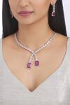 Buy_Chaotiq By Arti_Silver Plated Crystal Necklace Set_at_Aza_Fashions