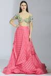 Buy_Manish Malhotra_Pink Organza Embroidered Lehenga Set_at_Aza_Fashions