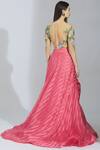 Shop_Manish Malhotra_Pink Organza Embroidered Lehenga Set_at_Aza_Fashions