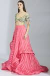 Shop_Manish Malhotra_Pink Organza Embroidered Lehenga Set_Online_at_Aza_Fashions