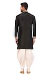 Shop_Arihant Rai Sinha_Black Kurta Raw Silk And Dhoti Pant Set _at_Aza_Fashions