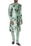 Buy_Vikram Phadnis_Green Tie Dye Sherwani Kurta Set_at_Aza_Fashions