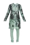 Buy_Vikram Phadnis_Green Tie Dye Sherwani Kurta Set_Online_at_Aza_Fashions