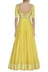 Shop_Neha Khullar_Yellow Embroidery Pearl And Sequin Embrodiered Anarkali Kurta Set  _at_Aza_Fashions