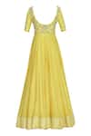 Shop_Neha Khullar_Yellow Embroidery Pearl And Sequin Embrodiered Anarkali Kurta Set  _Online_at_Aza_Fashions