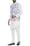 Buy_Nautanky_White Snake Embroidered Mirror Frame Digital Printed Bundi _at_Aza_Fashions