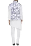 Shop_Nautanky_White Snake Embroidered Mirror Frame Digital Printed Bundi _at_Aza_Fashions